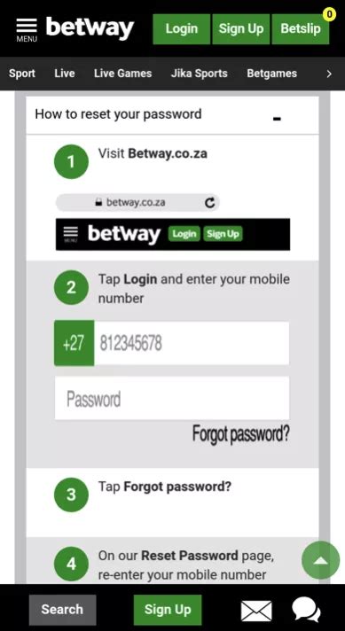 betway reset password